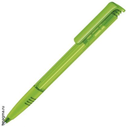 ручка шариковая с гриппом SENATOR Super-Hit Basic Polished Soft Grip 376, белая/салатовая